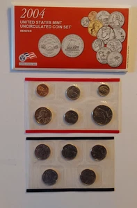 2004 Uncirculated Coin Set U.S Mint Government Packaging Denver and Philadelphia - Picture 1 of 9