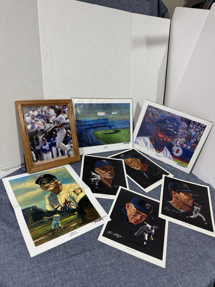 Lote de 8 impresiones de gemelos de Minnesota Killebrew Puckett Hunter 1963 West Oil LEER FOLD HAR Foto 1 de 4