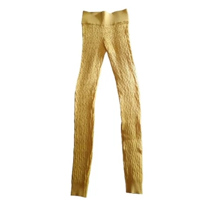 Daisy Mango Colored Leggings Size Medium NWT - Image 1 of 4