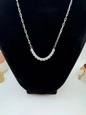 "Collar Nadri tono plata circonita cúbica cadena 18"" elegante joyería moderna nuevo con etiquetas" Foto 1 de 4