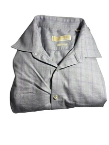 Michael Kors Men's Gray Plaid Dress Shirt 16 1/2 36/37 Non Iron - Picture 1 of 5