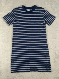 Madewell Damen XS Baumwolle Streifen Rundhals Kurzarm T-Shirt Kleid Blau - Bild 1 von 10