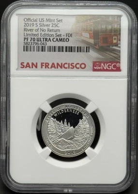 2019-S NGC PF70 Limited Edition Silver Mint Set River Of No Return Quarter UCAM - Image 1 of 2