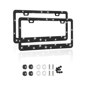 2PCS Bling License Plate Frame, Sparkly License Plate Tag Cover with Multifac... - Picture 1 of 6