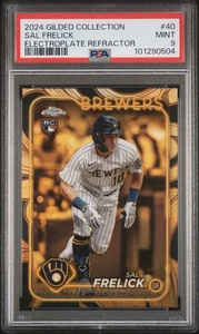 2024 Topps Chrome Gilded Electroplate /5 Sal Frelick Rookie PSA 9 Pop 1 - Picture 1 of 3
