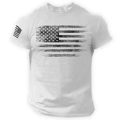 Camiseta de hombre bandera envejecida de Estados Unidos camiseta patriótica americana S - 2XL Foto 1 de 3