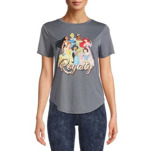 Disney Princess Juniors’ Royalty Group Shot Graphic T-Shirt Gray L (11-13) - Picture 1 of 4