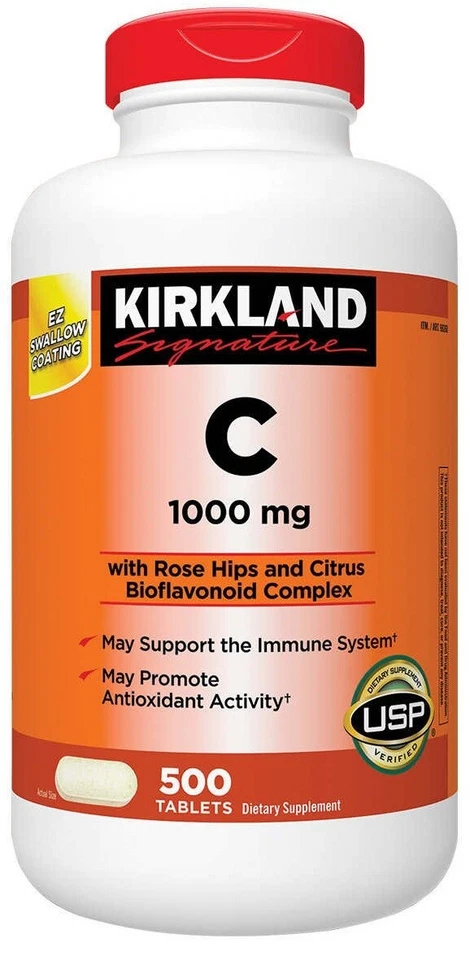 Kirkland Vitamin C 1000mg with Rose Hips 500 Tablets Exp 7/2028 - Image 1 of 1