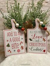 Gingerbread Man Cutting Board Signs Kitchen Christmas Tree Holiday Ornaments 2pc