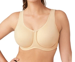 Wacoal Simone Womens Sport Underwire Bra Nude Full Coverage Wide Strap 34C - Picture 1 of 7