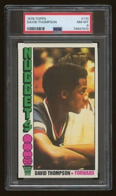 1976 Topps #110 David Thompson novato de la corte Denver Nuggets PSA 8 Foto 1 de 2