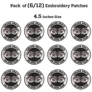 Carlson Gracie Bjj Embroidery Patches Jiujitsu Gi Patch Gracie BJJ Patches Pack - Picture 1 of 7