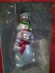 Glass Ornament Baby Bear Top Of Papa Bear i4 - Picture 1 of 1