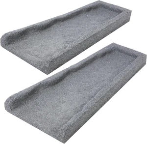 2 Pack Rubber Downspout Splash Block Rain Gutter down Spout Drain Trays Gray - Picture 1 of 7