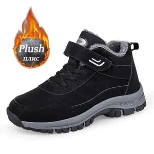 Winter Mens Boots Waterproof Hiking Shoes Unisex Outdoor Plush Warm Winter Boots - Picture 1 of 27