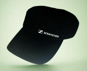 Sennheiser inspired Audio Logo black Hat/cap w/white trim adjustable metal clasp - Bild 1 von 8