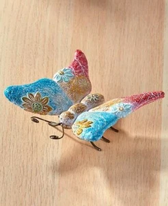 Colorful Stone-Look Garden Critter Figurine. Butterfly. Dragonfly Or Both  - Picture 1 of 12