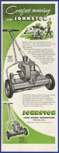 Vintage 1952 JOHNSTON Lawn Mower Patrol Cruiser Mowing Ephemera 50's Print Ad - Bild 1 von 1