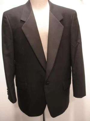 Men's 42S Al's Formal Wear Black Tuxedo Suit Jacket Formal Evening Satin Lapels - Image 1 of 4