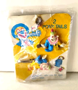 Vintage Kids Happy Clowns Scrunchie Hair Ties Ponytail Holder Glemby Co NOS - Picture 1 of 6