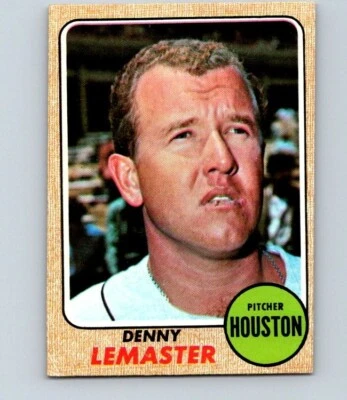 1968 TOPPS BASEBALL #491 DENNY LEMASTER               MID GRADE   JG - Image 1 of 2