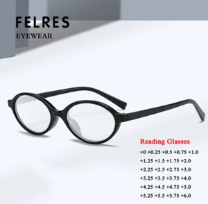 Men Women Oval Small Frame Reading Glasses Anti Blue Light Magnifying Glasses - Picture 1 of 22