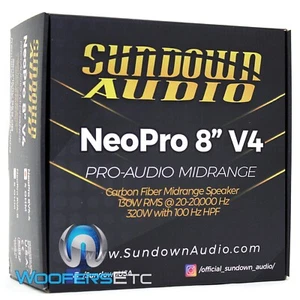 SUNDOWN AUDIO NEOPRO-8 V4 8" 320W RMS 8-OHM CARBON FIBER MIDBASS DRIVER NEW - Picture 1 of 1