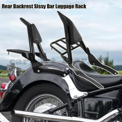 Se adapta a Yamaha V Star XVS 400 650 Classic 1998-2013 respaldo barra portaequipajes Foto 1 de 4