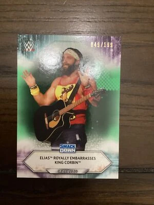 2021 WWE Topps Green #39 Elias Royally Embarrasses King Corbin 49/199 - Image 1 of 2