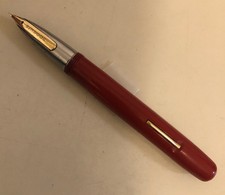 MOORE FINGERTIP FOUNTAIN PEN Parts in Sunset Red Nib Section Barrel NO CAP