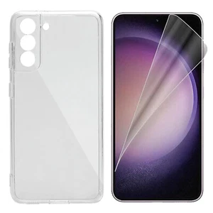 For Samsung Galaxy S23 Clear Back Case Cover and Soft Film Screen Protector - Picture 1 of 12