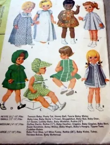 *GRANDE VINTAGE ANNI '60 8 1/2""-10"" BAMBOLA ABBIGLIAMENTO MODELLO DA CUCIRE Teensie Bab Piccole lacrime - Foto 1 di 1