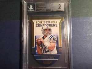 2012 Andrew luck rookie of the year contenders gold die cut/100 bgs 9 super rare - Picture 1 of 1