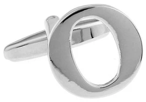 Letter O Pair of Cufflinks Wedding Groom Dad Fancy Gift Box & Polishing Cloth - Picture 1 of 4
