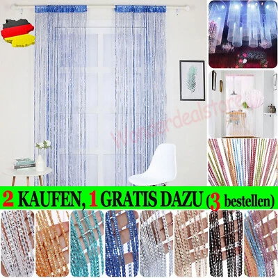 Perlenvorhang❤Türvorhang Fadenvorhang Balkon Quaste Gardine Insektenvorhang❤Deko - Bild 1 von 4