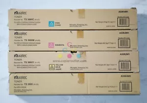 4 New OEM Muratec C3680,C2880,C2280 TS 3680 CMYK Toner A33K0M0,2M1,3M1,4M1 - Picture 1 of 6