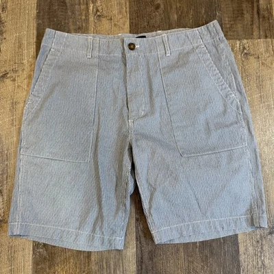 Gap Factory Men’s Pinstripe Chino Shorts Size 36 Hickory Stripe Blue White Foto 1 de 4