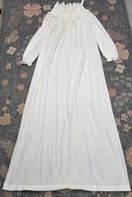 Vestido de noche Vassarette para mujer vintage blanco calado talla S Victoriano Cottage Core Foto 1 de 4