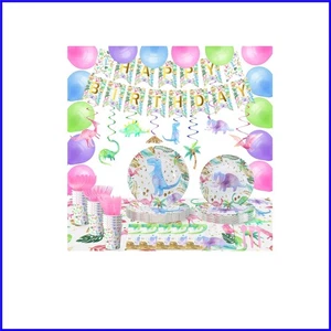 Eco-Friendly Dinosaur Birthday Party Supplies for Girls - 20 Guests Included - Picture 1 of 9