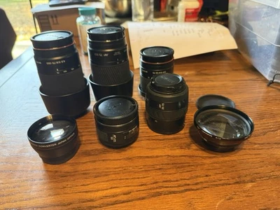 Lote de 5 lentes de cámara vintage de montaje Sony y Minolta Foto 1 de 4