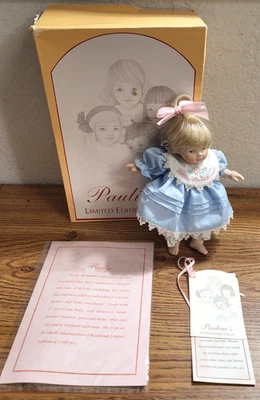 Muñecas de Pauline “Becky” Pequeño 7” pulgadas Porcelana y Tela Bebé Muñeca #285 de 2600 Foto 1 de 4