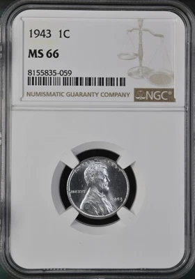 Lincoln Wheat 1943 1 centavo NGC MS66 8155835-059 Foto 1 de 2
