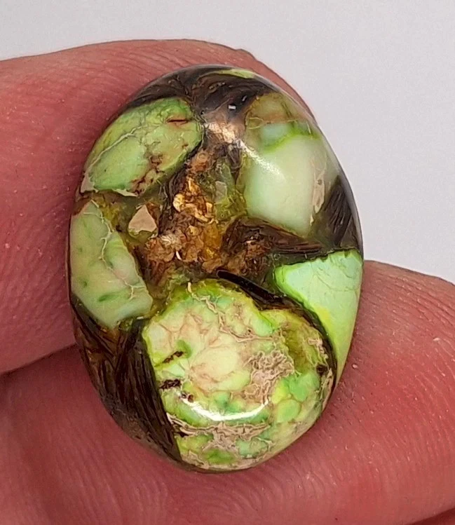 25x18mm Mixed color Copper Matrix Collage Cabochon Oval Flat Back Stone S4221G - Image 1 of 1