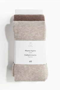 H&M Mama Tigths Umstandsstrumpfhose Beige Braun Gr. S - Bild 1 von 3
