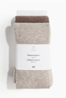 H&M Mama Tigths Umstandsstrumpfhose Beige Braun Gr. S - Bild 1 von 3