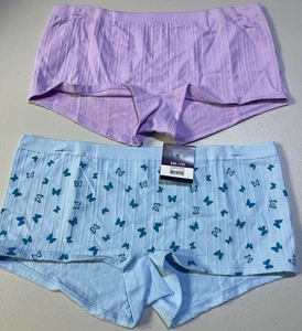 No Boundaries 2er Pack Seamless BOYSHORTS Unterwäsche XXL Blau Schmetterling & Lavendel - Bild 1 von 7