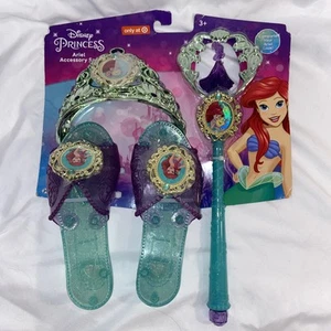 Disney Little Mermaid Princess Ariel Accessory Set Wand Tiara & 1 Pair Shoes Toy - Picture 1 of 9