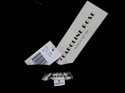 CAROLINE ROSE ANKLE PANTS 100% COTTON CRINKLE BLACK SIDE SEAM SLIT LIGHT S NEW - Image 1 of 4