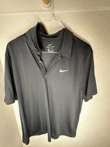 Nike Golf Dri Fit Performance Poloshirt Herren XL Blau Schwarz Swoosh Kurzarm - Bild 1 von 4
