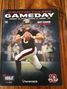 HOUSTON TEXANS GAME PROGRAM - 8/18/2021 - Matt Schaub vs San Francisco 49ers - Picture 1 of 2